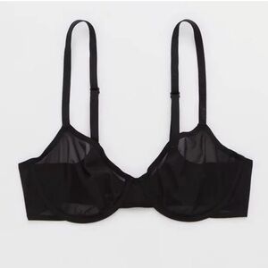 Aerie Smoothez Unlined Sheer Full Coverage Underwire Bra Black NWT 36C